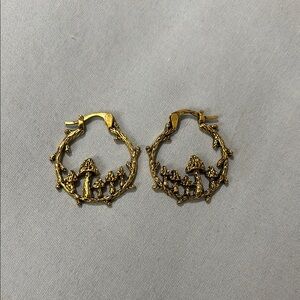Gold Mushroom Hoops